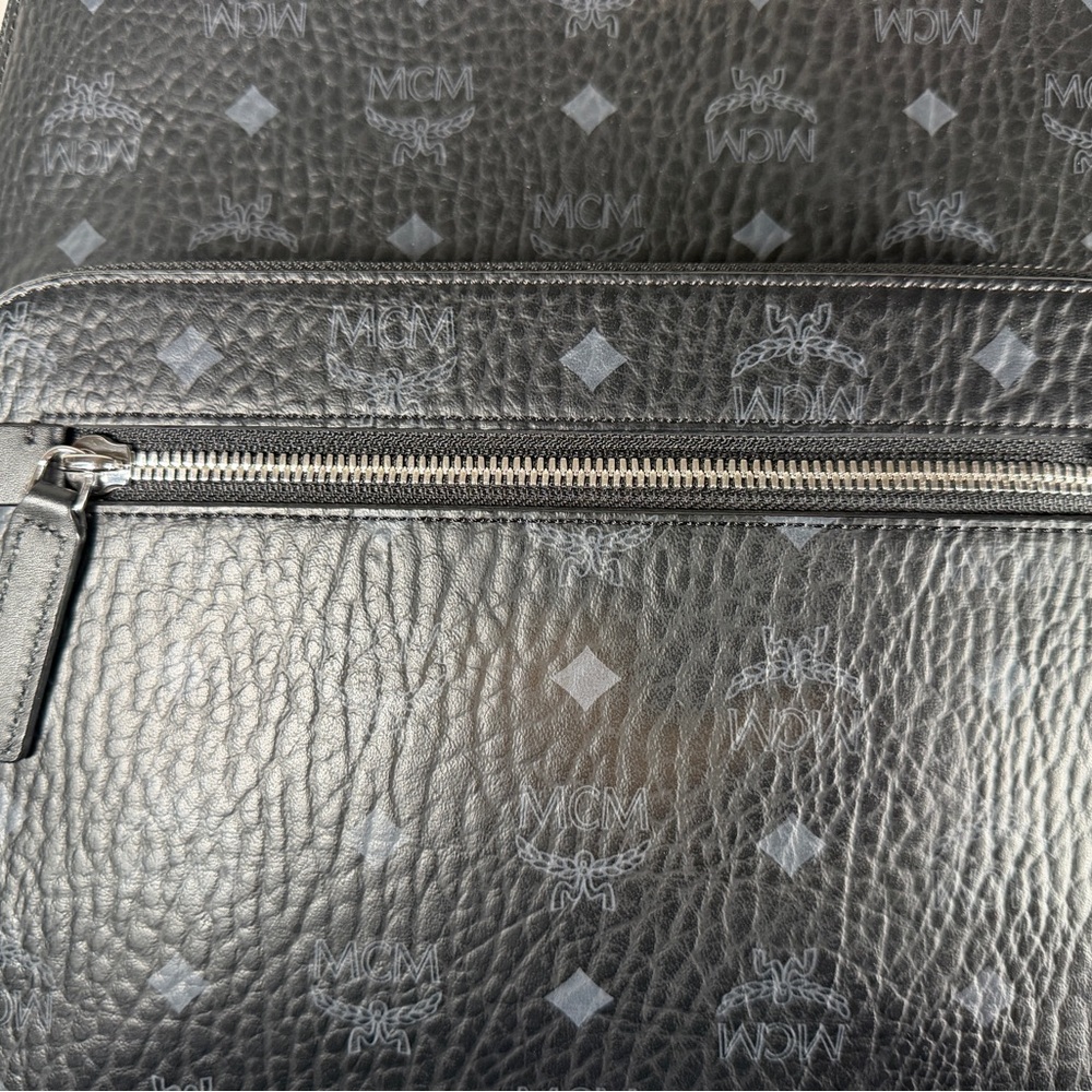 Mcm Large Black Monogram Backpack - Silver Accents - image 2